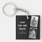 Gepersonaliseerde 'Papa je bent magisch' Twee vade Sleutelhanger (voorkant)