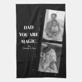 Gepersonaliseerde 'Papa je bent magisch' Twee vade Theedoek (Verticaal)