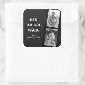 Gepersonaliseerde 'Papa je bent magisch' Twee vade Vierkante Sticker (Tas)