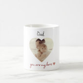 Gepersonaliseerde papa Je bent mijn heldenhart Fot Koffiemok (Center)