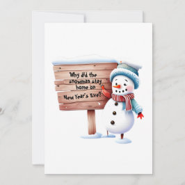 Gepersonaliseerde papa Joke Fun Sneeuwman Nieuwjaa Kaart