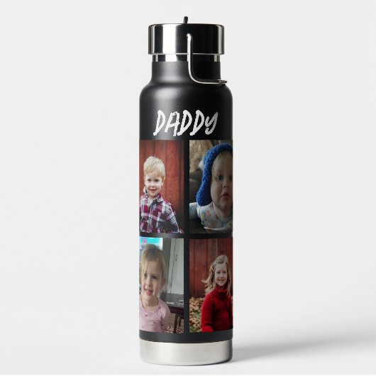 Gepersonaliseerde papa | Kinderfoto's Waterfles (Links)