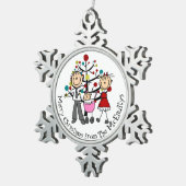 Gepersonaliseerde papa, mama, Baby Gir Snowflake O Tin Sneeuwvlok Ornament (Rechts)