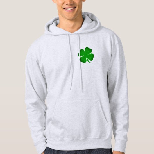 Gepersonaliseerde papa mama Ierse groene Shamrock Hoodie (Voorkant)