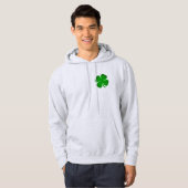 Gepersonaliseerde papa mama Ierse groene Shamrock Hoodie (Voorkant volledig)
