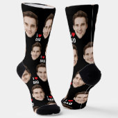 Gepersonaliseerde papa mama Sokken Custom Face Sok (Gebogen)