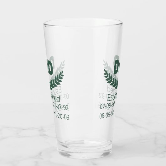 Gepersonaliseerde Papa Opgericht Glas (Links)