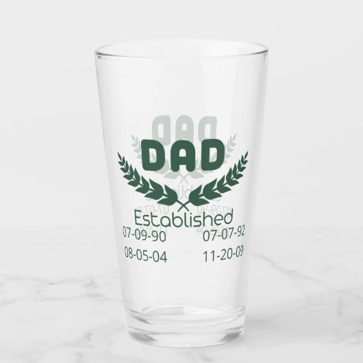 Gepersonaliseerde Papa Opgericht Glas (Voorkant)