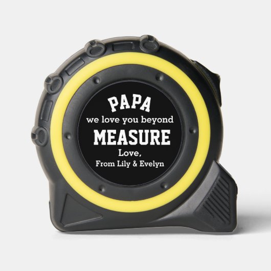 Gepersonaliseerde Papa Papa Vaderdag Gift Rolmaat (Voorkant)