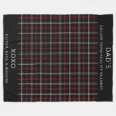 Gepersonaliseerde papa rood zwart geplakt grappig  fleece deken (Voorkant (Horizontaal))