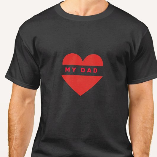 Gepersonaliseerde papa tekst in hart shirt