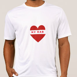 Gepersonaliseerde papa tekst in hart shirt