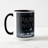 Gepersonaliseerde Papa Wolf Natuur Silhouet Mok (Links)