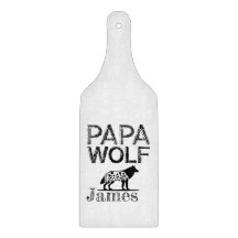 Gepersonaliseerde Papa Wolf Natuur Silhouet
