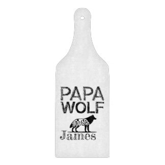Gepersonaliseerde Papa Wolf Natuur Silhouet Snijplank