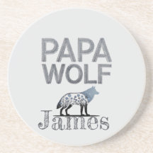 Gepersonaliseerde Papa Wolf Natuur Silhouet