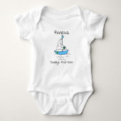 Gepersonaliseerde papa's eerste stuurman zeilboot  romper (Voorkant)