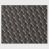 Gepersonaliseerde papa's foto Elegant Patroon Vade Cadeaupapier (Vlak)