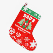 Gepersonaliseerde papa's kerstcadeau grote kerstsok (Voorkant (Hangend))
