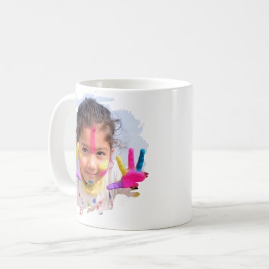 Gepersonaliseerde papa's kleine engel foto koffiemok (Voorkant links)