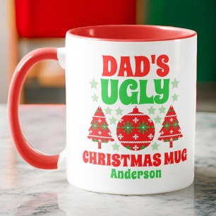 Gepersonaliseerde papa's lelijke kersttrui mok