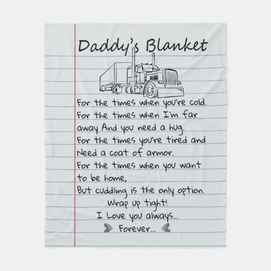Gepersonaliseerde papa's truckdeken van Kinder vad Fleece Deken (Voorkant)