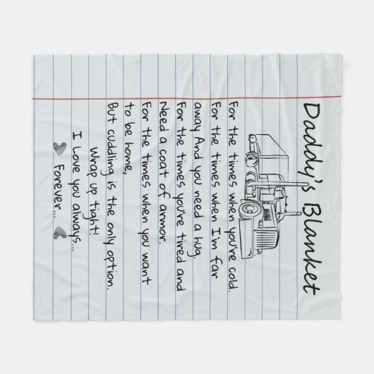 Gepersonaliseerde papa's truckdeken van Kinder vad Fleece Deken (Voorkant (Horizontaal))