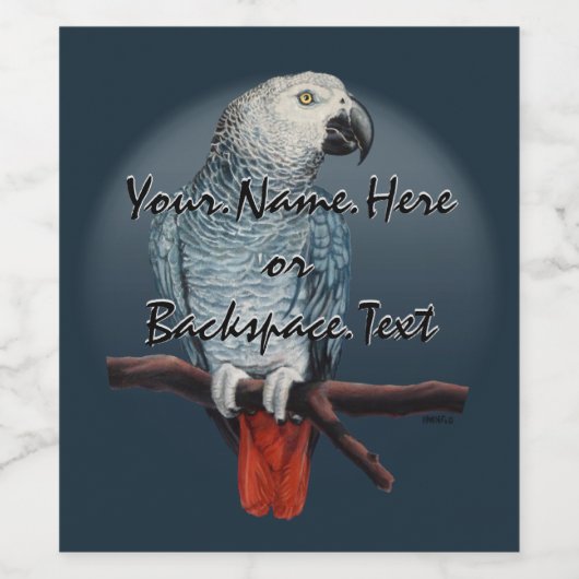 Gepersonaliseerde papegaai-fleslabels Vogel Labels Wijn Etiket (Enkel label)