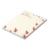 Gepersonaliseerde Paper Plane Lijst Teacher Gift Notitieblok (Linkerzijde)