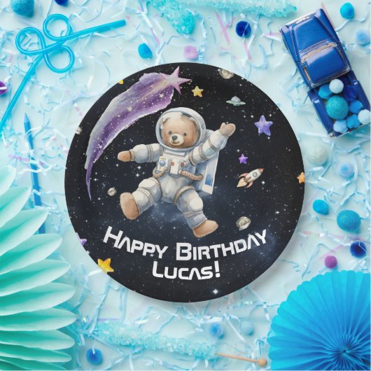 Gepersonaliseerde papieren Borden met een ruimteth Papieren Bordje (Feest)