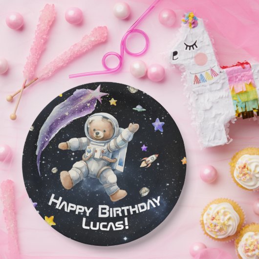 Gepersonaliseerde papieren Borden met een ruimteth Papieren Bordje (Feest)