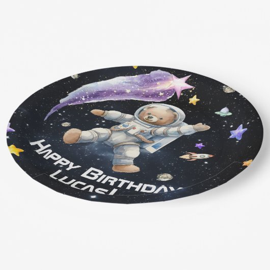 Gepersonaliseerde papieren Borden met een ruimteth Papieren Bordje (Gekanteld)