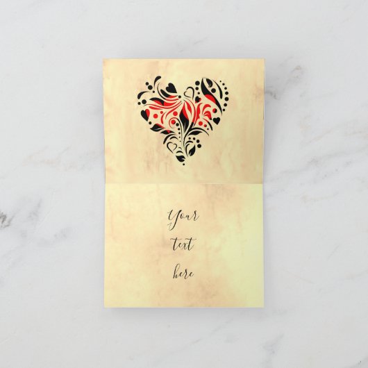 Gepersonaliseerde papieren bruiloft 1e Jubileum Kaart (Binnen)