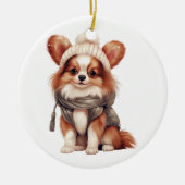 Gepersonaliseerde Papillon hond Keramisch Ornament (Voorkant)