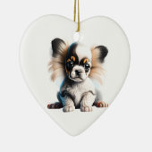 Gepersonaliseerde Papillon Puppy Keramisch Ornament (Rechts)