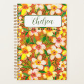 Gepersonaliseerde Paradiso Calido Tangerine Floral Planner (Voorkant)