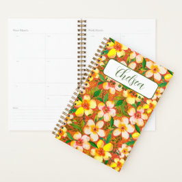 Gepersonaliseerde Paradiso Calido Tangerine Floral Planner
