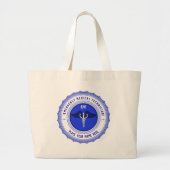 Gepersonaliseerde Paramedici EMT Caduceus Grote Tote Bag (Voorkant)