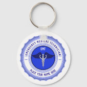 Gepersonaliseerde Paramedici EMT Caduceus Sleutelhanger (Voorkant)
