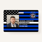Gepersonaliseerde Paramedische EMS EMT Logo Foto I Badge (Voorkant)