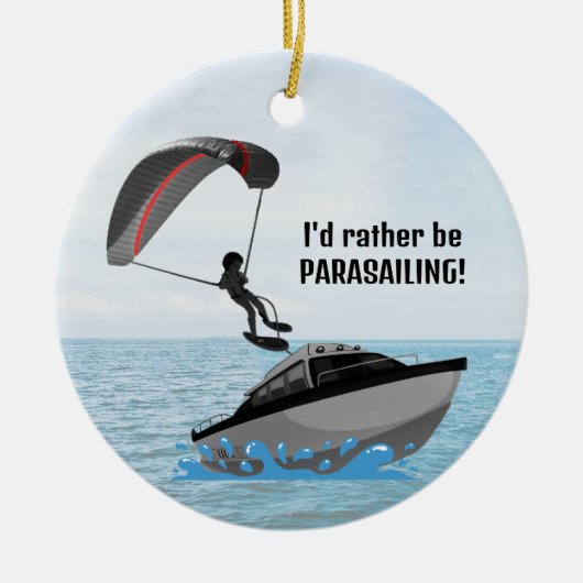 Gepersonaliseerde Parasailing Keramische Ornament (Voorkant)