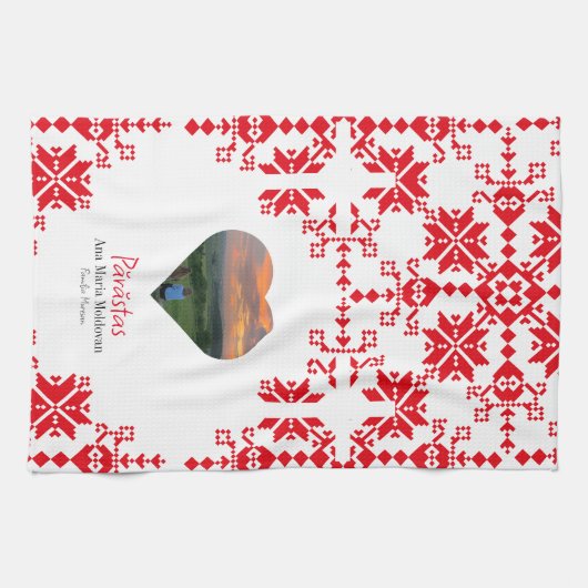 Gepersonaliseerde parasta's theedoek (Horizontaal)