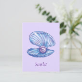 Gepersonaliseerde Parel van de Oceaan (Paarse) Briefkaart (Staand voorkant)