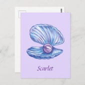 Gepersonaliseerde Parel van de Oceaan (Paarse) Briefkaart (Voorkant / Achterkant)