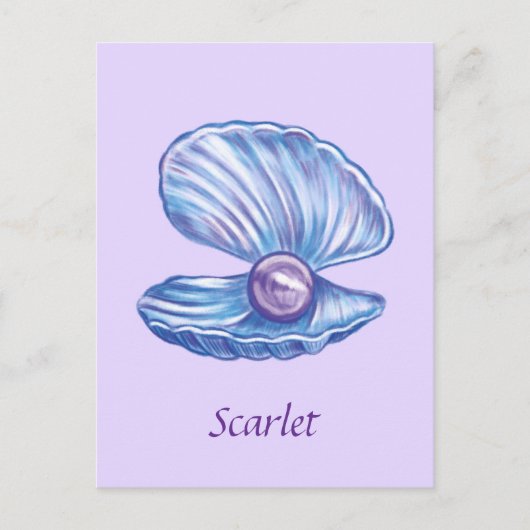 Gepersonaliseerde Parel van de Oceaan (Paarse) Briefkaart (Voorkant)