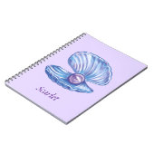 Gepersonaliseerde Parel van de Oceaan (Paarse) Notitieboek (Linkerzijde)