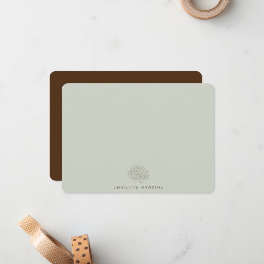 Gepersonaliseerde parelboomkunstenaar notitiekaartje (Voorkant / Achterkant in situ)