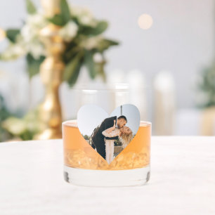 Gepersonaliseerde paren foto tekst bruiloft whisky glas