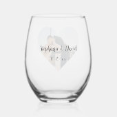 Gepersonaliseerde paren foto tekst bruiloft wijnglas zonder voet (Achterkant)