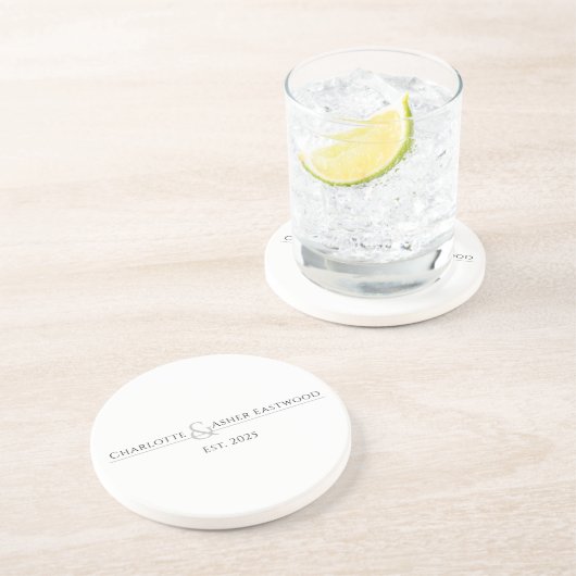 Gepersonaliseerde paren naam Onderzetters (Zijkant)